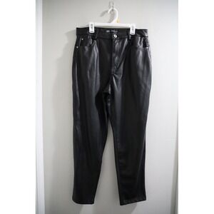 Zara‎ Faux Leather Pants High Waisted Trousers Women's Size 10 Black